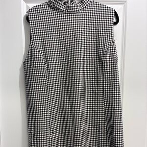 H&M Black and White Checkered Midi Dress